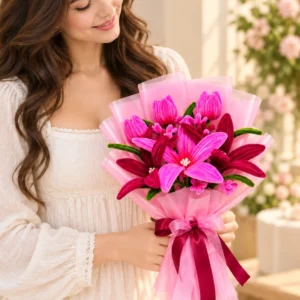 berrysberg pink lily tulip bouquet gallery 4 720x960