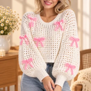 berrysberg white pink bow sweater gallery4